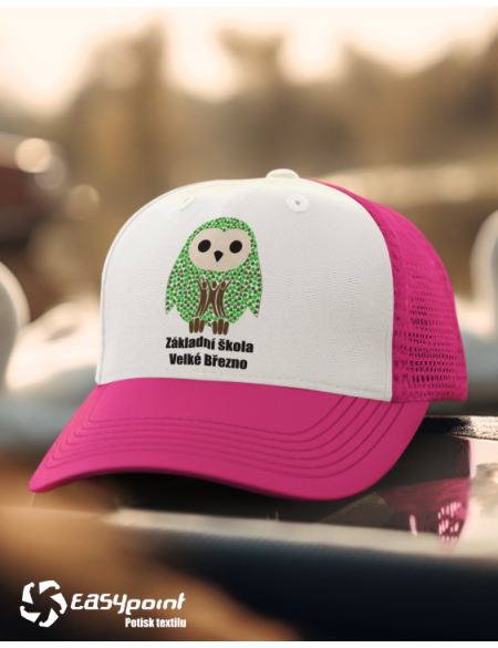Dětská kšiltovka 5 panelová ZŠ Velké Březno fuchsia