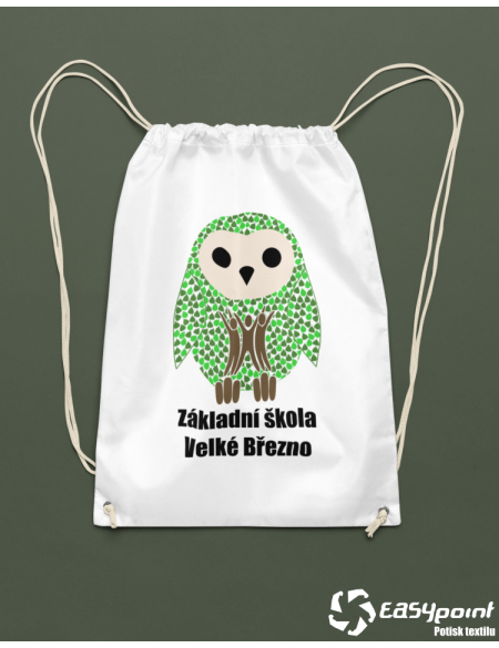 Bavlněný vak na záda ZŠ Velké Březno white