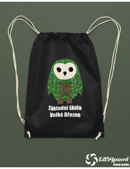 Bavlněný vak na záda ZŠ Velké Březno black