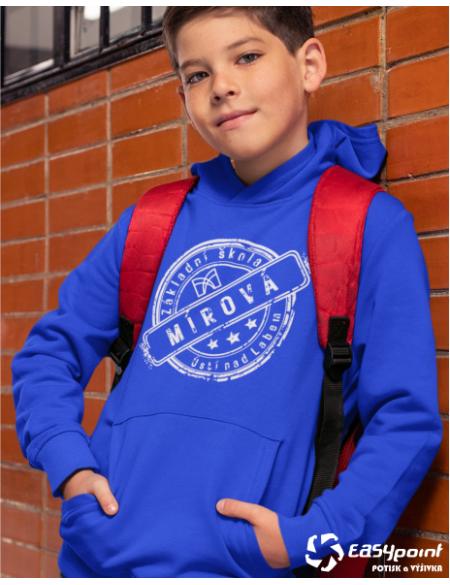 Unisex mikina ZŠ Mírová modrá XL