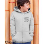 Mikina pánská - unisex na zip ZŠ Mírová šedá potisk vpředu i vzadu L