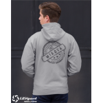Mikina pánská - unisex na zip ZŠ Mírová šedá potisk vpředu i vzadu L