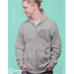 Mikina pánská - unisex na zip ZŠ Mírová šedá potisk vpředu i vzadu L