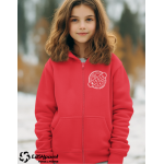 Mikina pánská - unisex na zip ZŠ Mírová červená potisk vpředu L