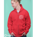Mikina pánská - unisex na zip ZŠ Mírová červená potisk vpředu L
